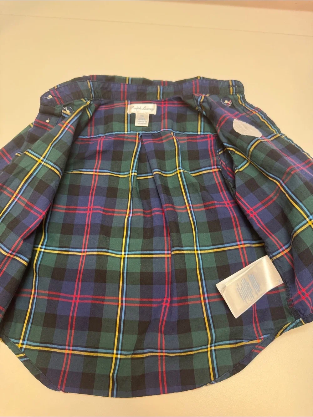 Ralph Lauren children’s Classic Plaid Button-Down Shirt - Green Multi